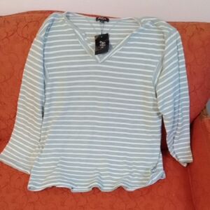Nwt Light Blue Striped Long Sleeve Top